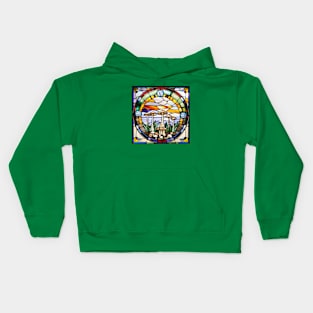 Honey Mushroom Family Stained Glass Kids Hoodie